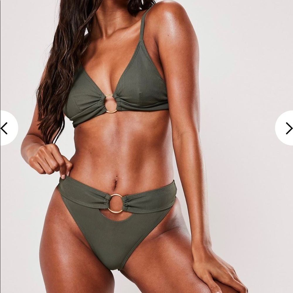 🦋MISSGUIDED OLIVE GREEN BIKINI SET